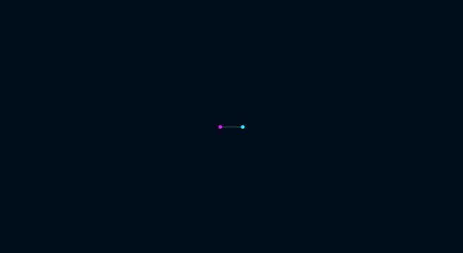 Minimalist loading spinner animation with neon dots on dark animation background