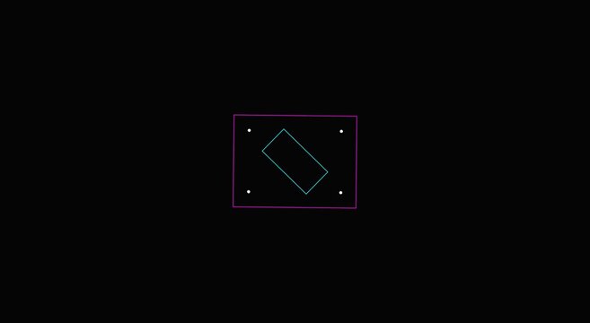 Neon geometric rotation abstract motion on animation black background