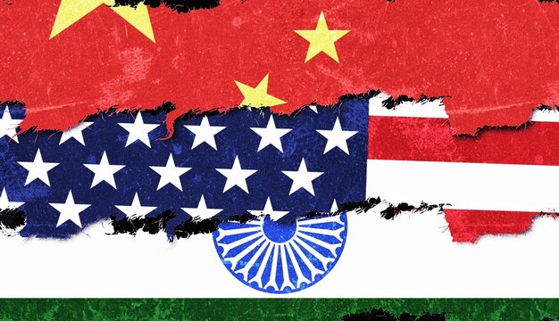 Indian diplomatic relations with USA and China worsening as china US make deal ang agreements over business and trade. India China US geopolitical tensions. Indian rupee slips against US dollar.