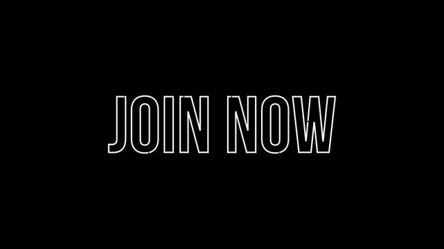join now outline stroke text animation