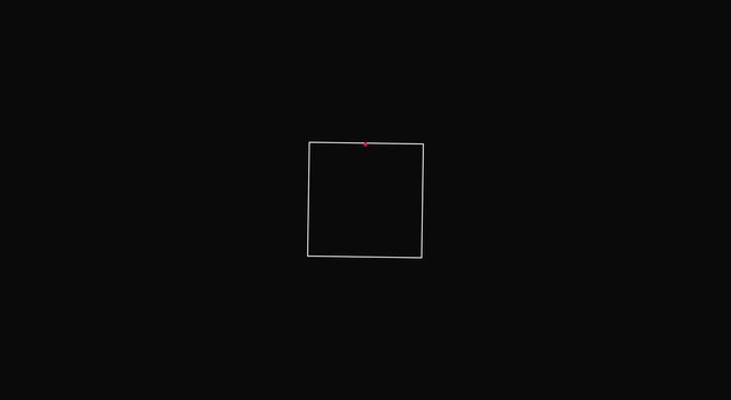 Rotating square frame with pulsing red dot minimalist motion animation
