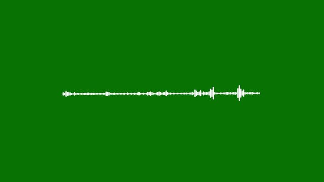 Audio Visualizer Green Screen Template White Sound Waveform Bars Equalizer Graphic for Music Producers Background Sound Effects Editing Video