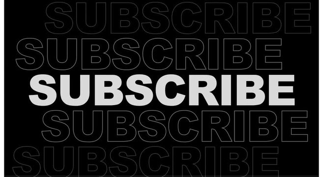 Subscribe animated text overlay for social media channel engagement animation