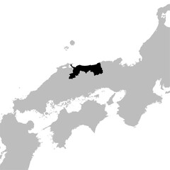 Obraz premium イラスト素材日本地図：鳥取県,中国地方,山陰地方,都道府県 