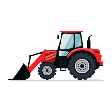 Red Tractor with Front Loader