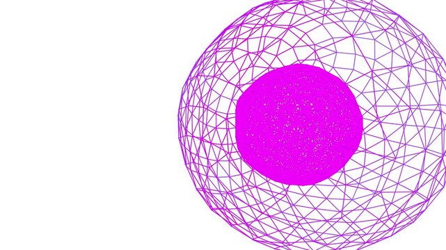 Flawless mathematical seamless loop of a Geodesic Dome. 4K Apple ProRes 422HQ at 30fps. Light Wireframe background features Echoing Ripple Rings. Right copy space. High-end tech visual.