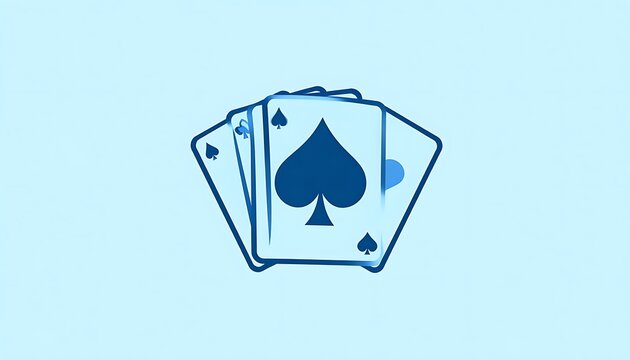 Four blue spade cards