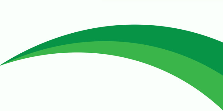 Green banner background. Green abstract header with rounded lines for web banner or poster.