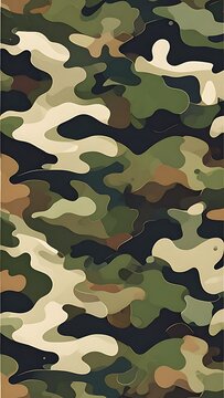 Camouflage pattern with green brown colors.