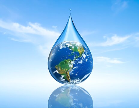 Earth in a water drop ecology.
