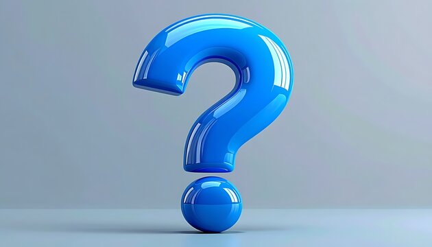 Large Blue Question Mark Symbol.