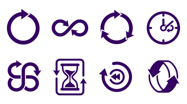 Collection of circular arrows icons.