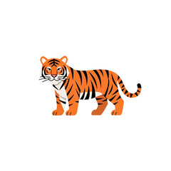 Obraz premium Cartoon tiger standing on ground.