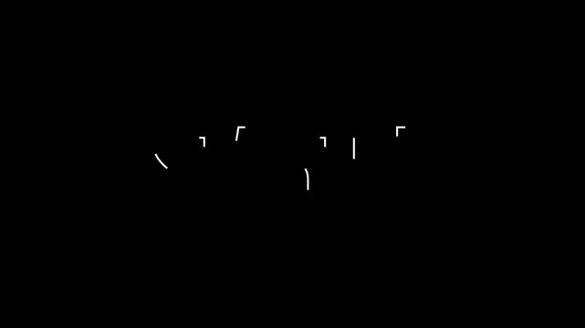 start up outline stroke text animation