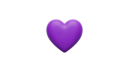 Fototapeta premium Purple heart symbol on white background