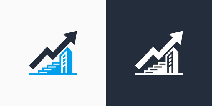 Growth table arrow vector logo design with modern, simple, clean and abstract style. Icons for business, investment and personal branding.