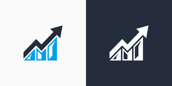 Growth table arrow vector logo design with modern, simple, clean and abstract style. Icons for business, investment and personal branding.