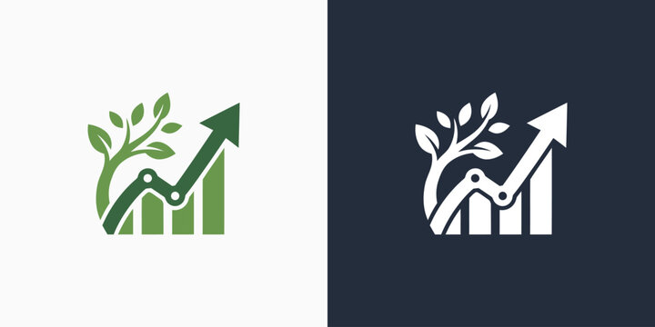 Growth table arrow vector logo design with modern, simple, clean and abstract style. Icons for business, investment and personal branding.