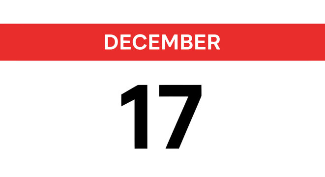 December 17 calendar date number.