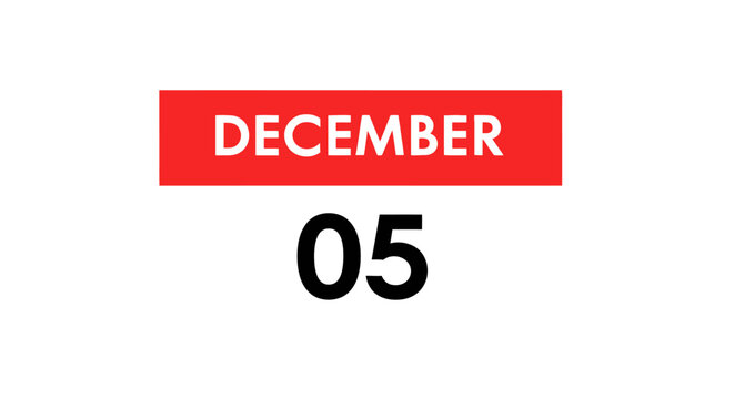 December fifth calendar date number.
