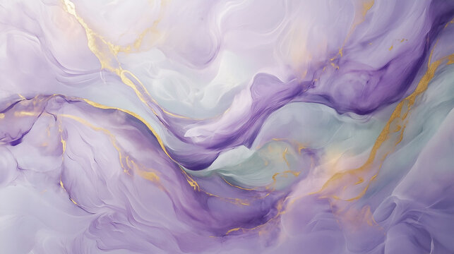 Mystical Lavender Clouds with Sage Vines and Golden Herbal Light Flow