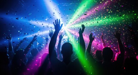 People enjoying a nightclub party.