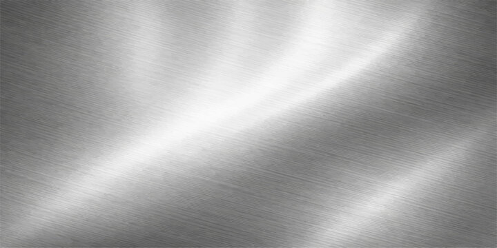 A sleek brushed metal background featuring a polished silver steel plate texture with a shiny industrial aluminum surface pattern and smooth grey metallic reflections for a modern wallpaper design