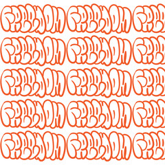 Freedom Word Graffiti Bubble Lettering Seamless Pattern © bhavana