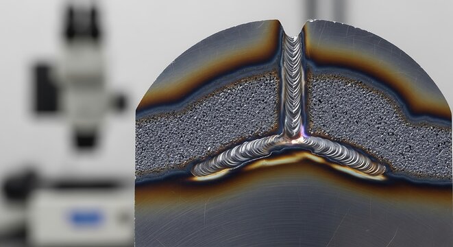Detailed Weld Joint Metal Structure Close-up