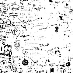 Grungy Graffiti Wall Texture with Various Scribbles © bhavana
