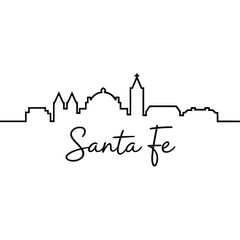 Fototapeta premium santa fe skyline silhouette with handwritten text