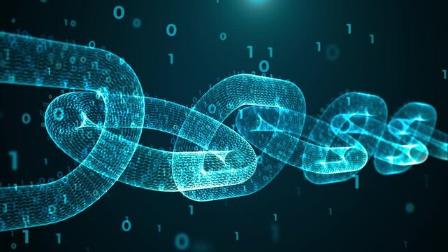 Abstract Block Chain Data Transaction Technology background with binary numbers