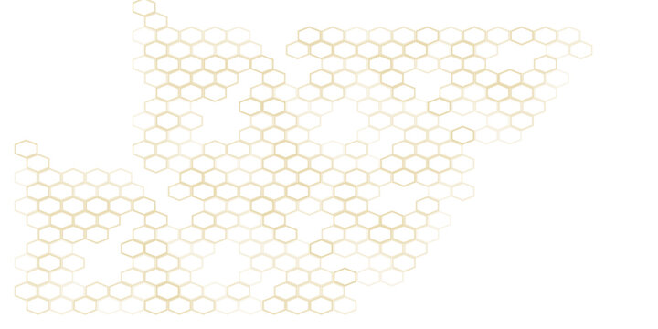  abstract yellow fill and outline honeycomb pattern vector graphic.