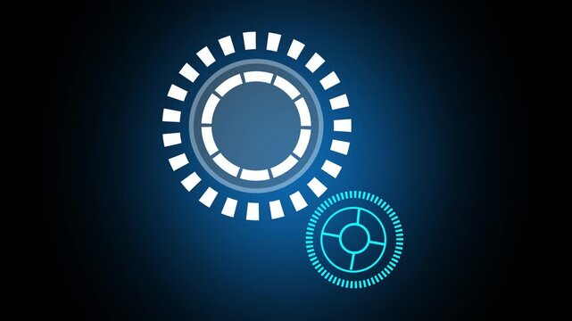 Futuristic HUD elements with glowing circles. Digital interface symbol for technology display. Digital HUD elements animation for sci-fi.