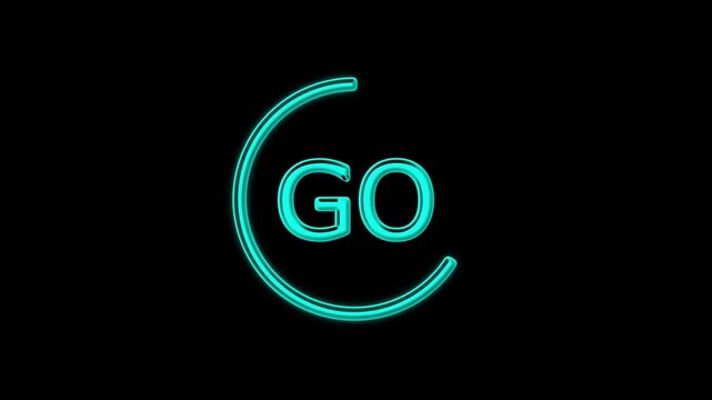 Cyan neon circle with number one inside animation. Number one symbol for digital achievement. Digital number one animation for ranking success.