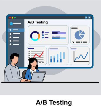 A/B Testing Analytics Dashboard Optimization Illustration