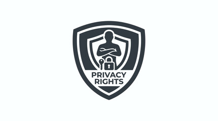 Obraz premium Privacy rights shield icon isolated on white background