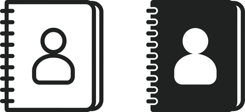 Address book icon vector illustration with modern flat style for contact management and digital directory interface design