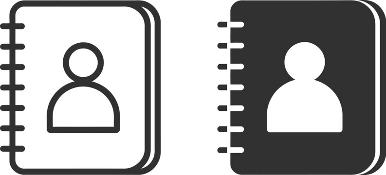 Address book icon vector illustration with modern flat style for contact management and digital directory interface design