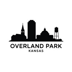 Fototapeta premium overland park kansas skyline silhouette on white background