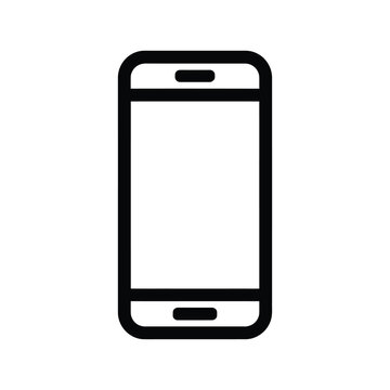 smartphone icon in black outline on white background