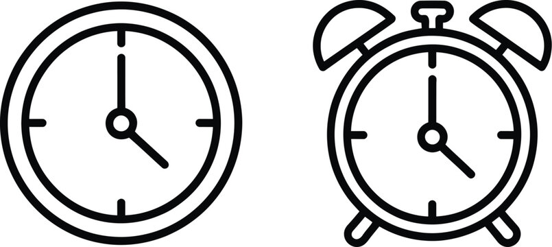 Alarm clock icon, clock icon vector illustration with modern flat style for time management and scheduling interface design