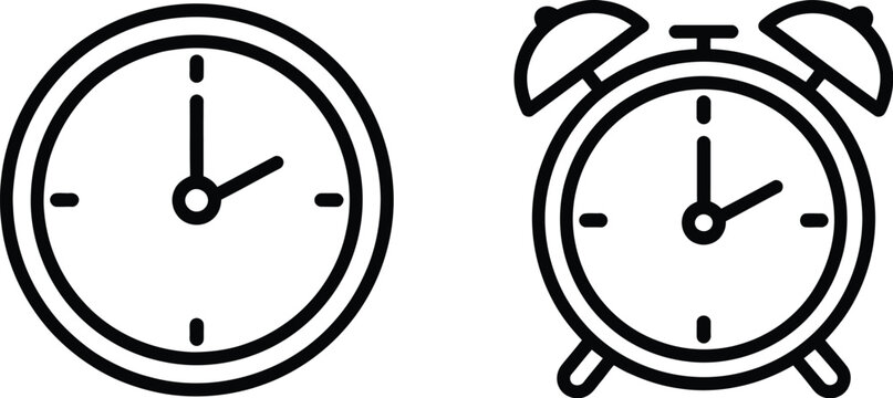 Alarm clock icon, clock icon vector illustration with modern flat style for time management and scheduling interface design
