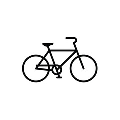Obraz premium bicycle icon in black line art on white background