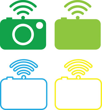 Wifi enabled camera and flash icons
