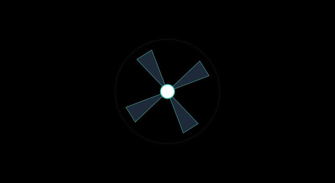 Digital loading spinner animation: minimalist hud interface animation