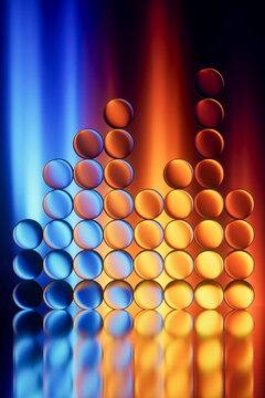 3D gradient sphere equalizer with audio data pattern