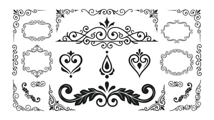 Fototapeta premium Decorative vintage elements and ornaments for design and page decoration.