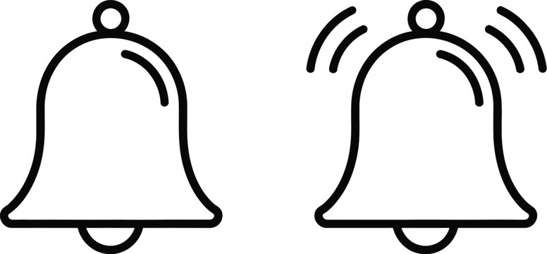 Bell icon, notification bell icon vector illustration with modern flat style for alerts, reminders, and mobile interface design