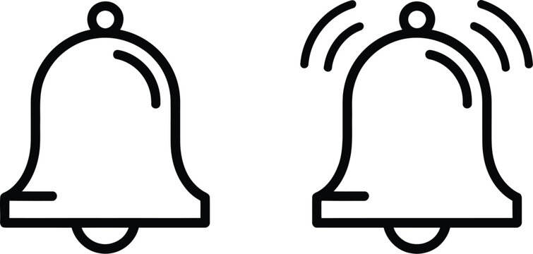 Bell icon, notification bell icon vector illustration with modern flat style for alerts, reminders, and mobile interface design